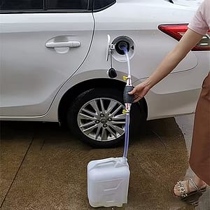 Multifunctional Manual Siphon Pump - Portable Fuel Transfer Tool for Gasoline, Diesel & Liquids - Includes 1m Hose, Hand Crank, 2 Nozzle Clamps & Check Valve