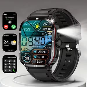 Smartwatch with LED Lights – Bluetooth Calls, Music Player, Multi-Sport Modes (iOS & Android)
