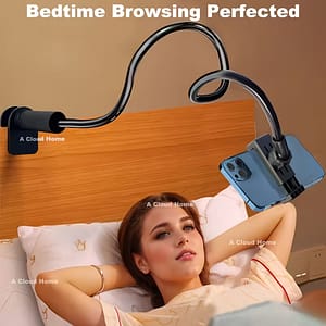 Long Arm Flexible Gooseneck Phone Holder with Clamp & Handle